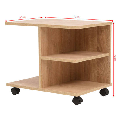 Estante com rodas 50x35x42 cm cor carvalho