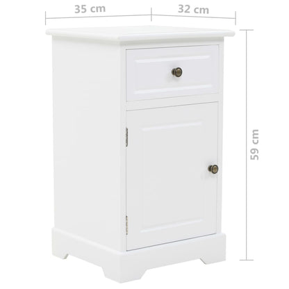 Mesa de cabeceira em MDF e madeira de pinho 35x32x59 cm