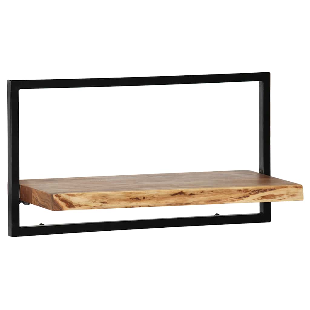 Conjunto prateleiras de parede 5 pcs madeira acácia maciça/aço