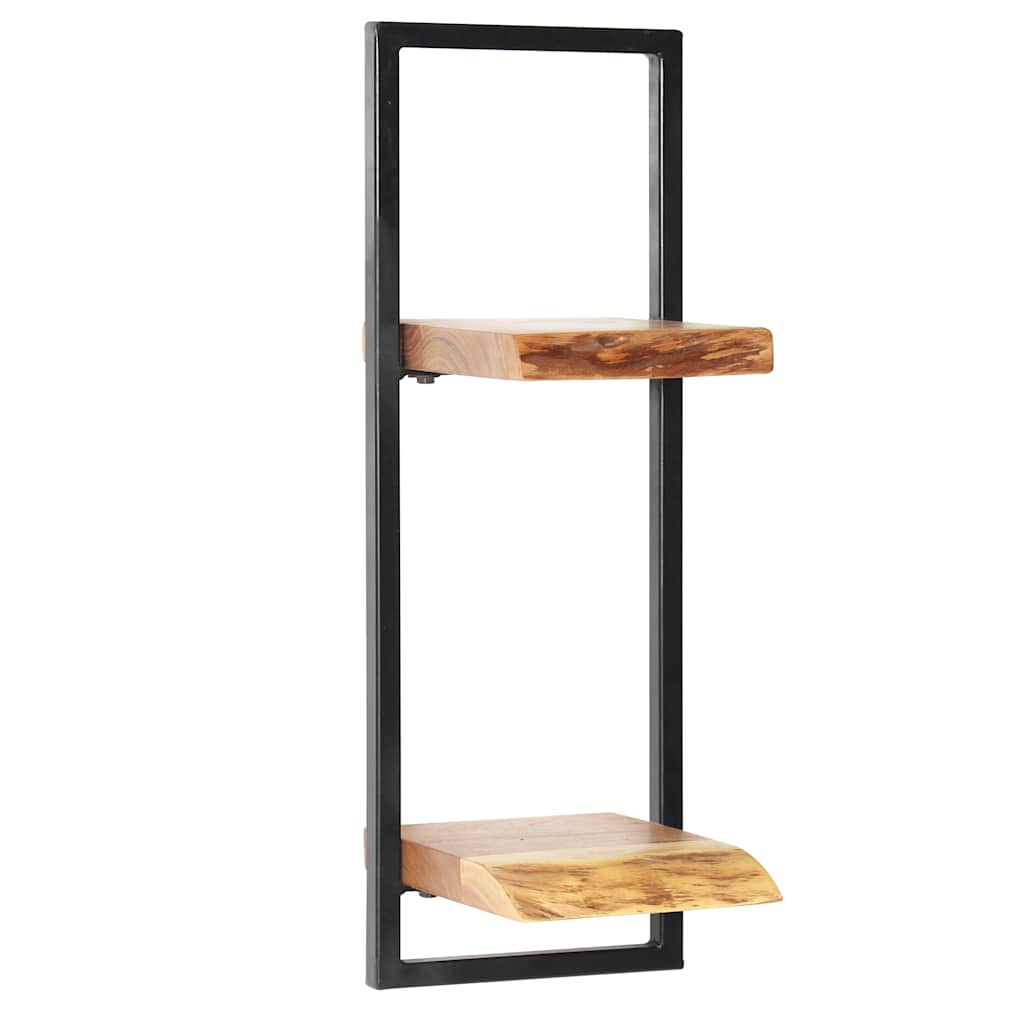 Conjunto prateleiras de parede 5 pcs madeira acácia maciça/aço