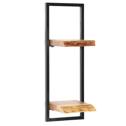 Conjunto prateleiras de parede 5 pcs madeira acácia maciça/aço
