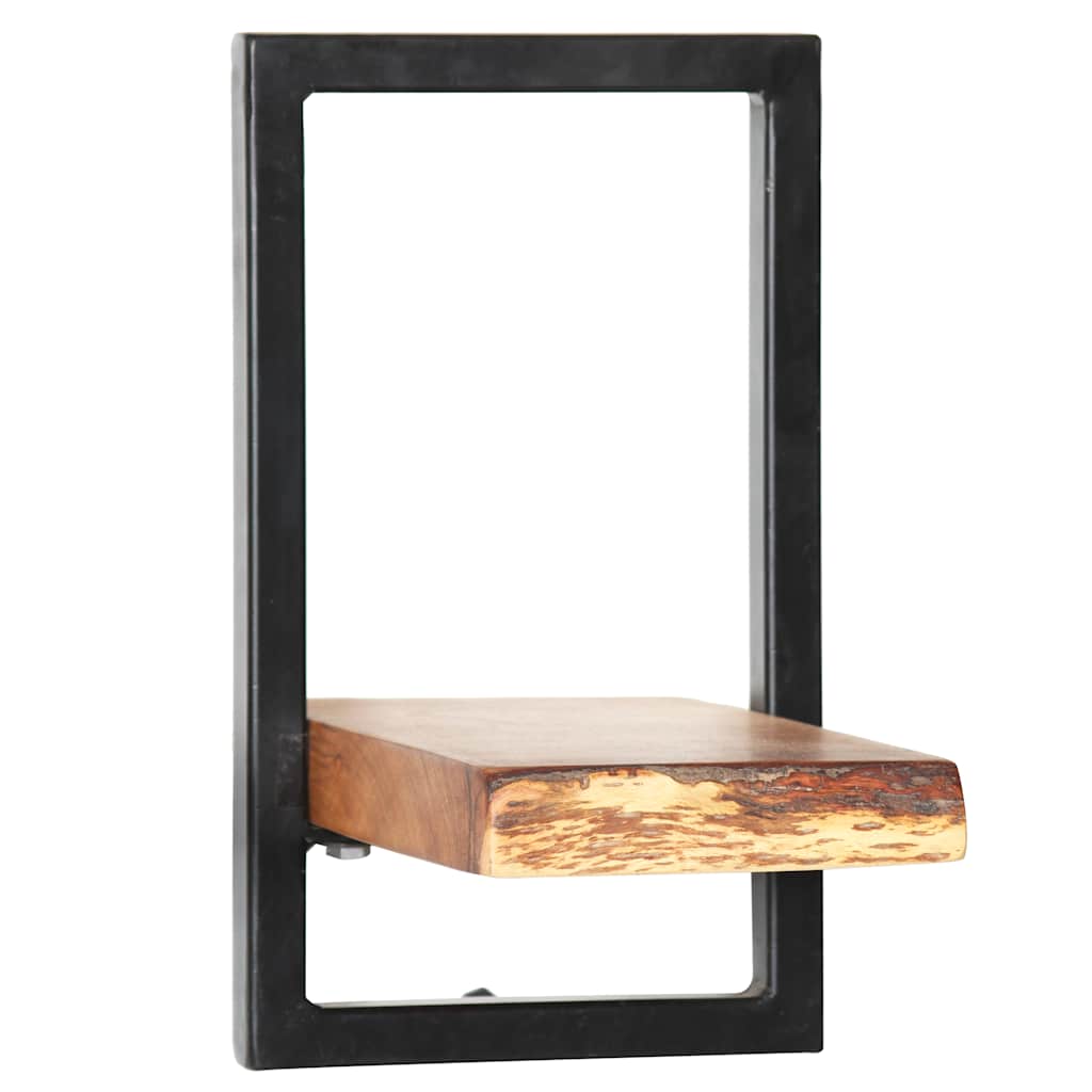 Conjunto prateleiras de parede 5 pcs madeira acácia maciça/aço