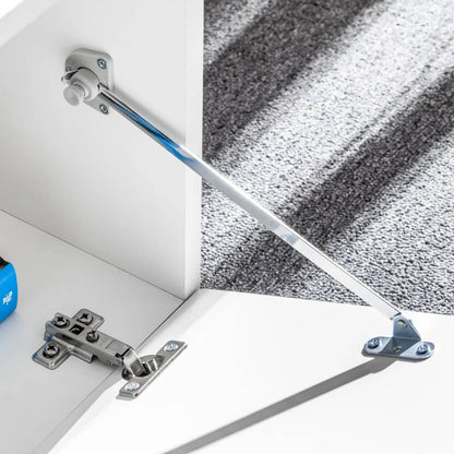 Conj. unidades de parede p/ TV luzes LED  branco brilhante, 5 pcs