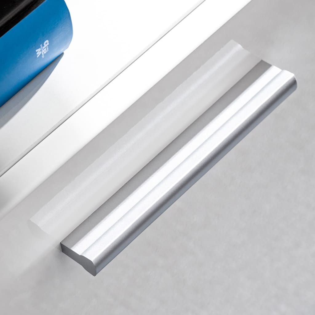 Conj. unidades de parede p/ TV luzes LED  branco brilhante, 5 pcs