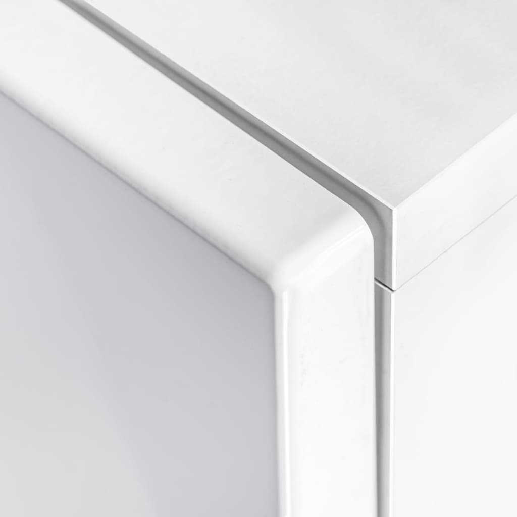 Conj. unidades de parede p/ TV luzes LED  branco brilhante, 5 pcs