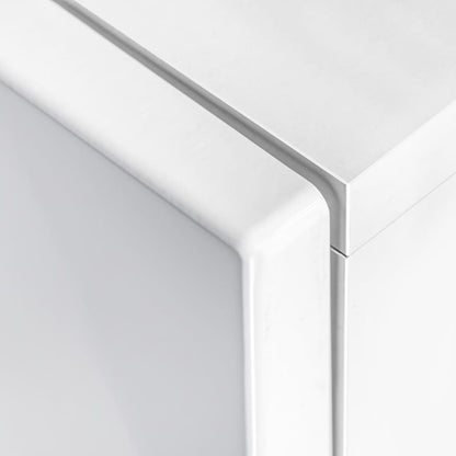 Conj. unidades de parede p/ TV luzes LED  branco brilhante, 5 pcs