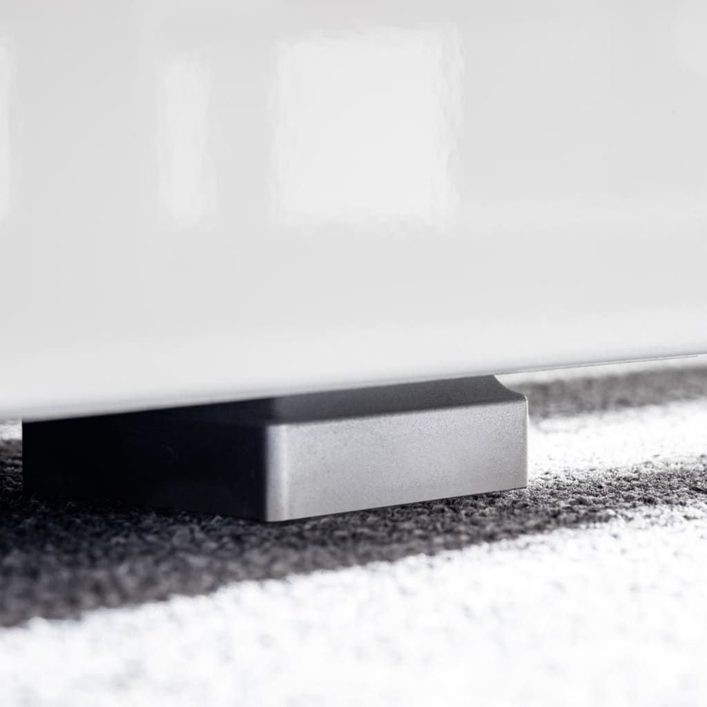 Conj. unidades de parede p/ TV luzes LED  branco brilhante, 5 pcs