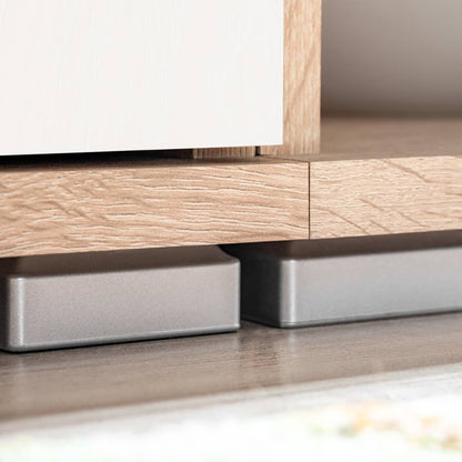 Unidade de parede para TV c/ luzes LED carvalho sonoma e branco