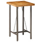 Mesa de bar em madeira de teca recuperada maciça 60x60x107 cm