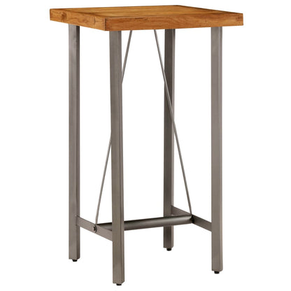 Mesa de bar em madeira de teca recuperada maciça 60x60x107 cm
