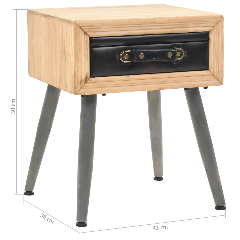 Mesa-de-cabeceira madeira de abeto maciça 43x38x50 cm