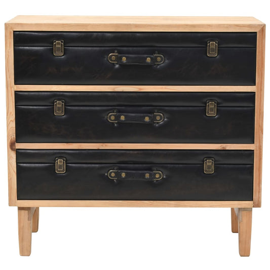 Armário com gavetas madeira de abeto maciça 80x36x75 cm
