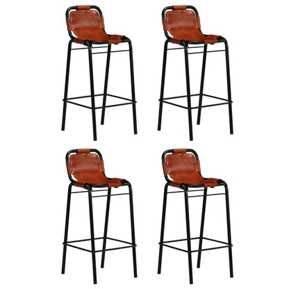 Conjunto de bar 5 pcs madeira recuperada + couro cabra genuíno