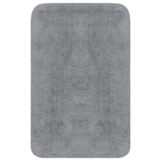 Conjunto tapetes de casa de banho 3 pcs tecido cinzento