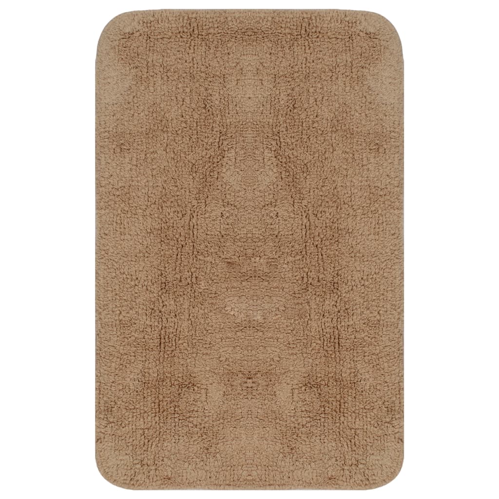 Conjunto tapetes de casa de banho 3 pcs tecido bege