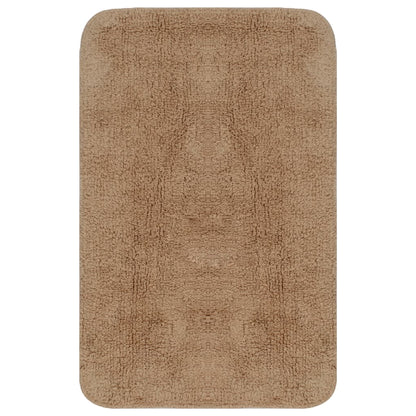Conjunto tapetes de casa de banho 3 pcs tecido bege