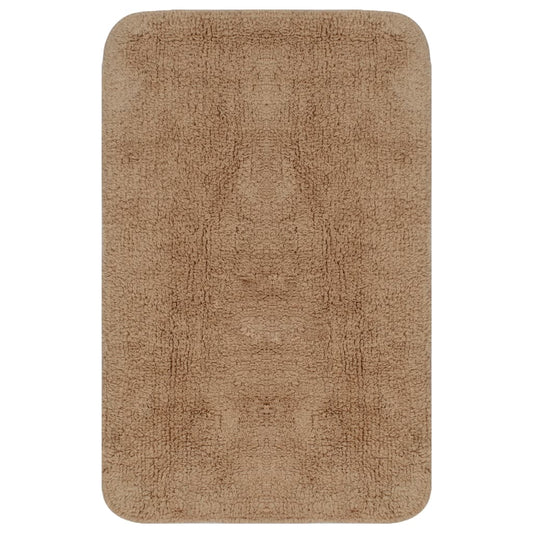 Conjunto tapetes de casa de banho 3 pcs tecido bege