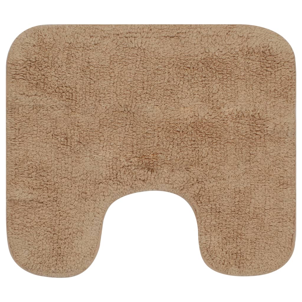Conjunto tapetes de casa de banho 3 pcs tecido bege