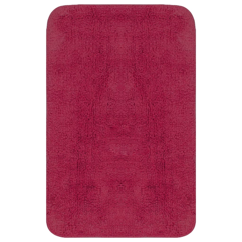 Conjunto tapetes de casa de banho 3 pcs tecido fúcsia