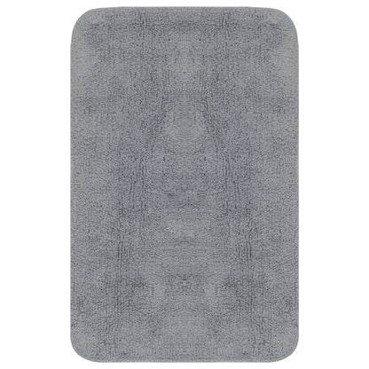 Conjunto tapetes de casa de banho 2 pcs tecido cinzento