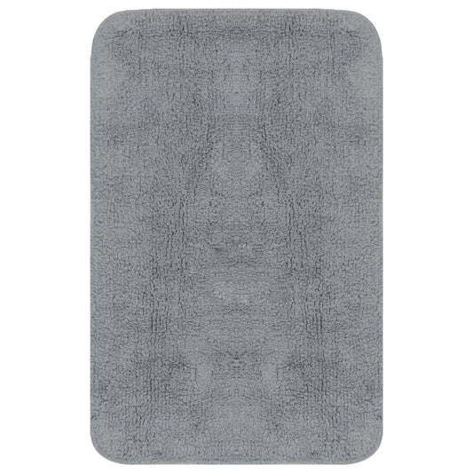 Conjunto tapetes de casa de banho 2 pcs tecido cinzento