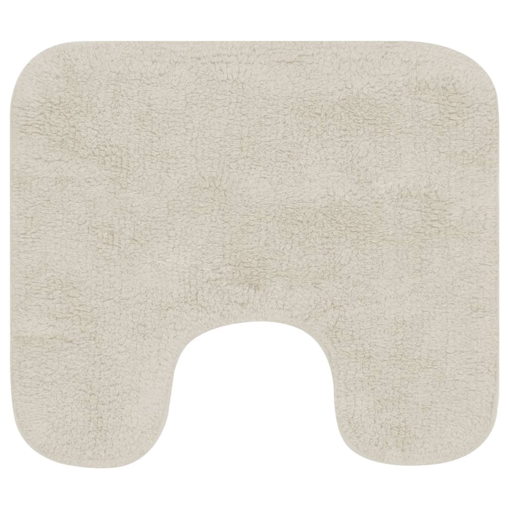 Conjunto tapetes de casa de banho 2 pcs tecido branco