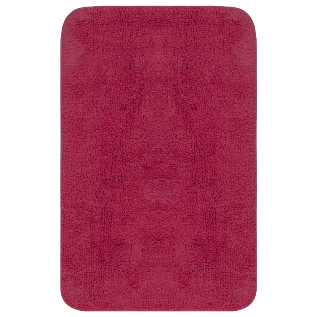 Conjunto tapetes de casa de banho 2 pcs tecido fúcsia