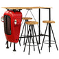 Conjunto de bar 5 pcs madeira de mangueira maciça 120x60x107 cm