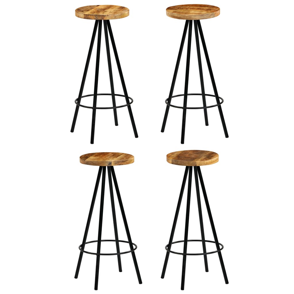 Conjunto de bar 5 pcs madeira de mangueira maciça 120x60x107 cm