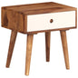 Mesa de cabeceira em madeira de acácia maciça 45x30x45 cm