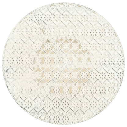 Mesa bistrô estilo vintage redonda metal 40x70 cm branco