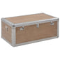 Caixa de arrumação madeira de abeto maciça 91x52x40 cm castanho
