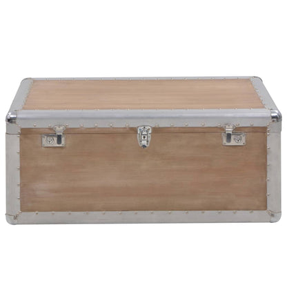 Caixa de arrumação madeira de abeto maciça 91x52x40 cm castanho