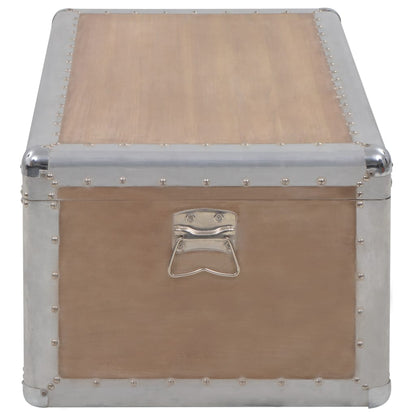 Caixa de arrumação madeira de abeto maciça 91x52x40 cm castanho