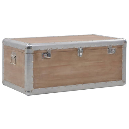Caixa de arrumação madeira de abeto maciça 91x52x40 cm castanho