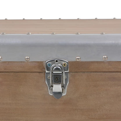 Caixa de arrumação madeira de abeto maciça 91x52x40 cm castanho