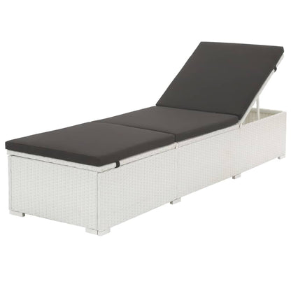 Espreguiçadeira com almofadão vime PE branco