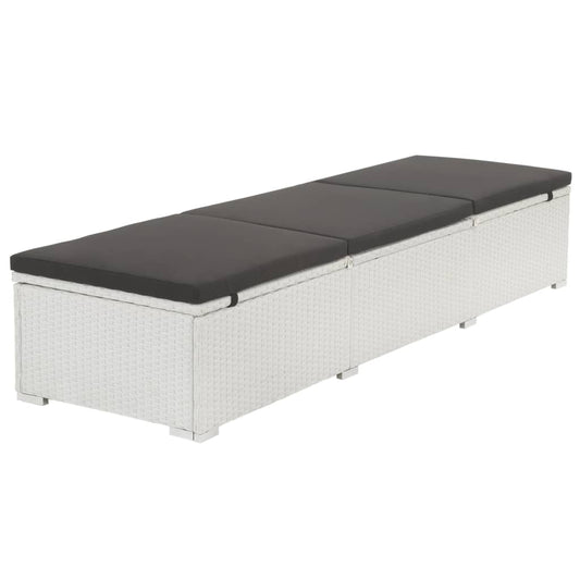 Espreguiçadeira com almofadão vime PE branco