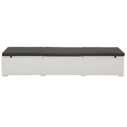 Espreguiçadeira com almofadão vime PE branco
