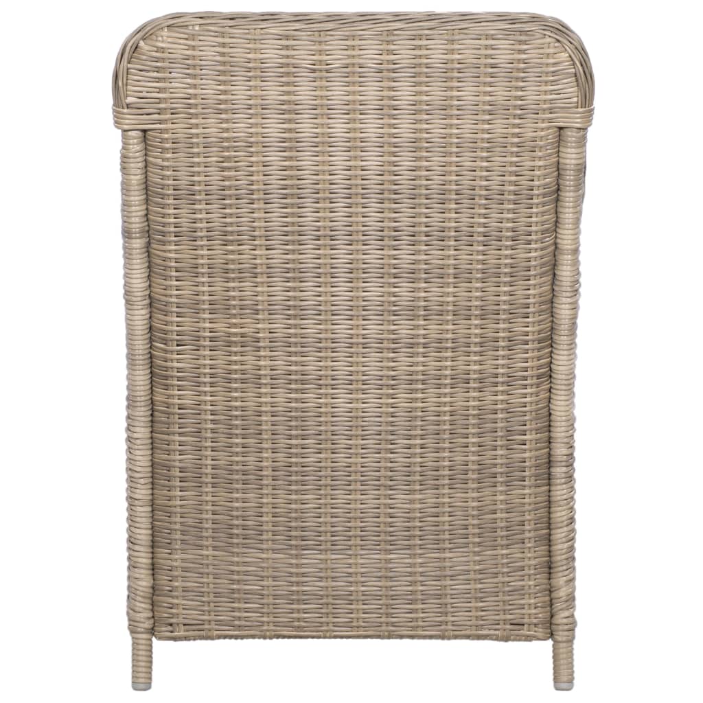 Cadeiras de exterior c/ almofadões 2 pcs vime PE castanho