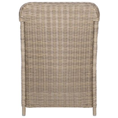 Cadeiras de exterior c/ almofadões 2 pcs vime PE castanho