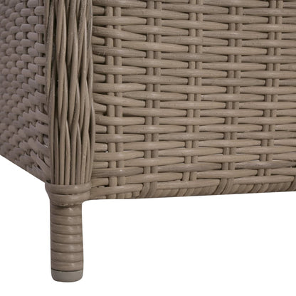 Cadeiras de exterior c/ almofadões 2 pcs vime PE castanho