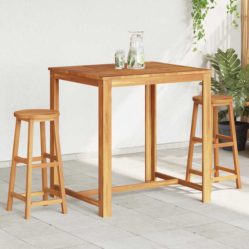 Bancos de bar 2 pcs madeira de acácia maciça