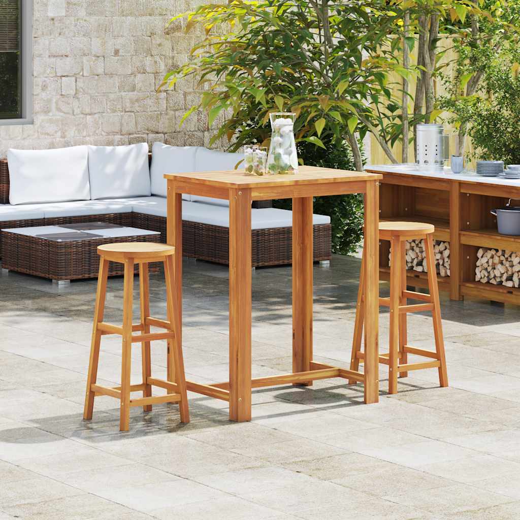 Bancos de bar 2 pcs madeira de acácia maciça