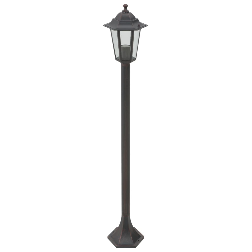 Candeeiros de pé para jardim 6 pcs E27 110 cm alumínio bronze