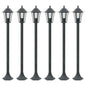 Candeeiros pé p/ jardim 6 pcs E27 110 cm alumínio verde escuro