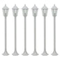Candeeiros de pé para jardim 6 pcs E27 110 cm alumínio branco