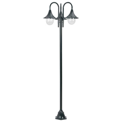 Candeeiro de pé jardim 3 braços E27 220cm alumínio verde escuro