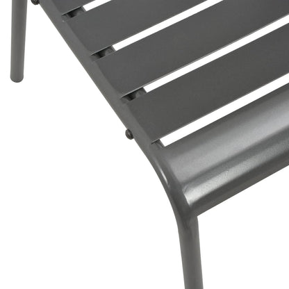 Cadeiras de exterior empilháveis 2 pcs aço cinzento