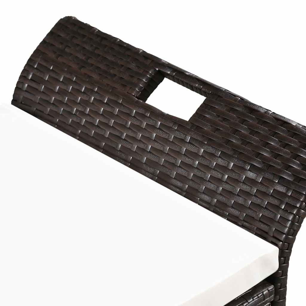 Banco de arrumação com almofadão 138 cm vime PE castanho